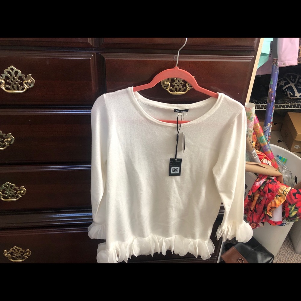 Eggshell Vila Milano cotton lush sweater